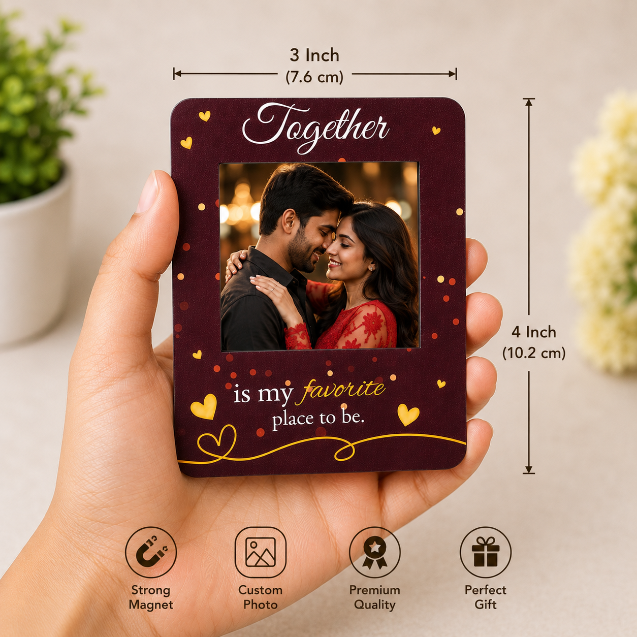 Personalized Couple Fridge Magnet with Photo