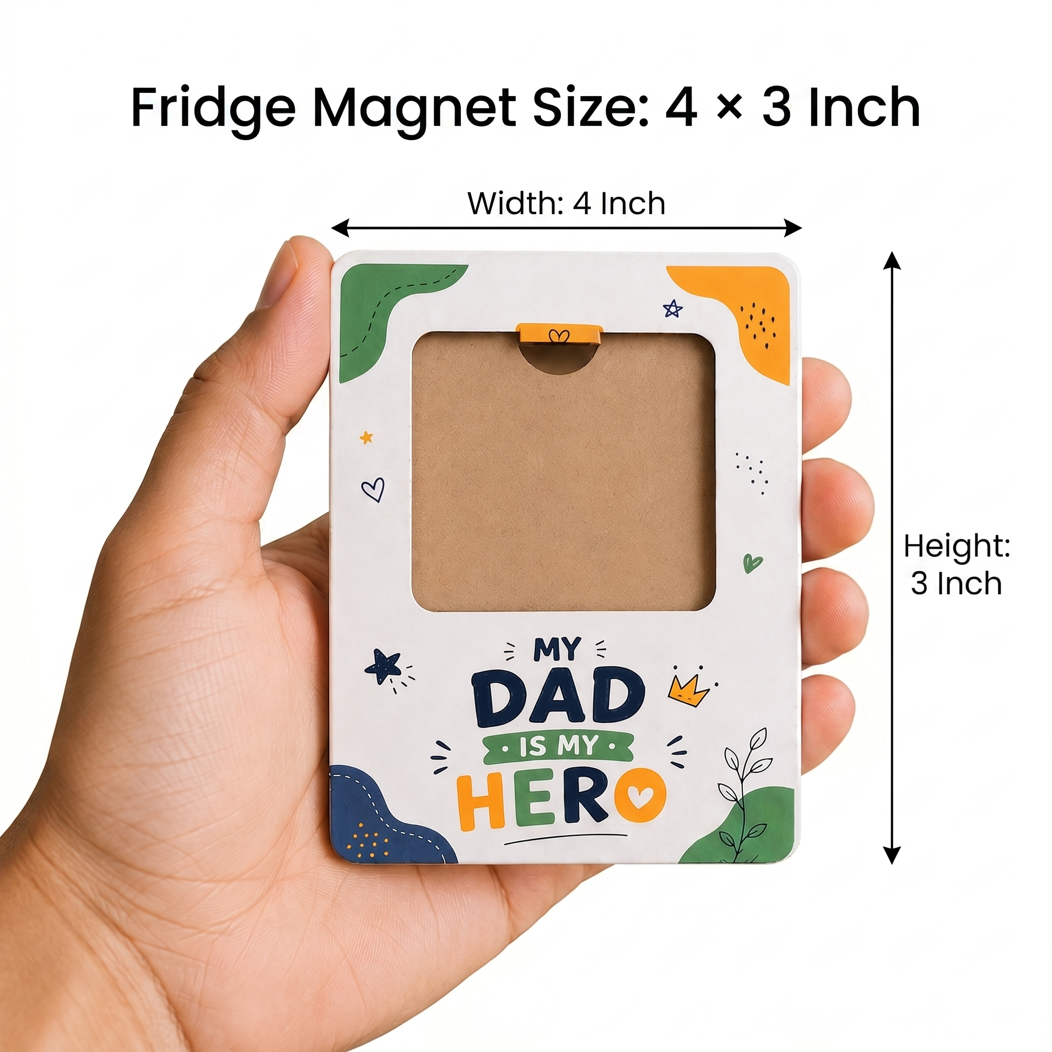 Personalised Best Dad Fridge Magnet – Custom Photo Gift for Father | Wooden Texture | Father&