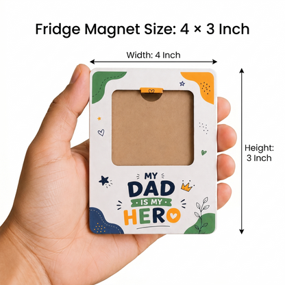 Personalised Best Dad Fridge Magnet – Custom Photo Gift for Father | Wooden Texture | Father&