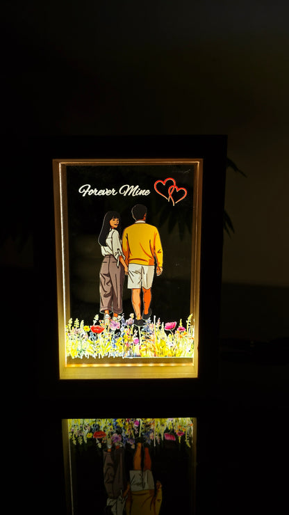 Personalized LED  with Wooden Frame: Custom Engraved Acrylic Sign with Your Text or Photo | Unique Gift, Home Decor,