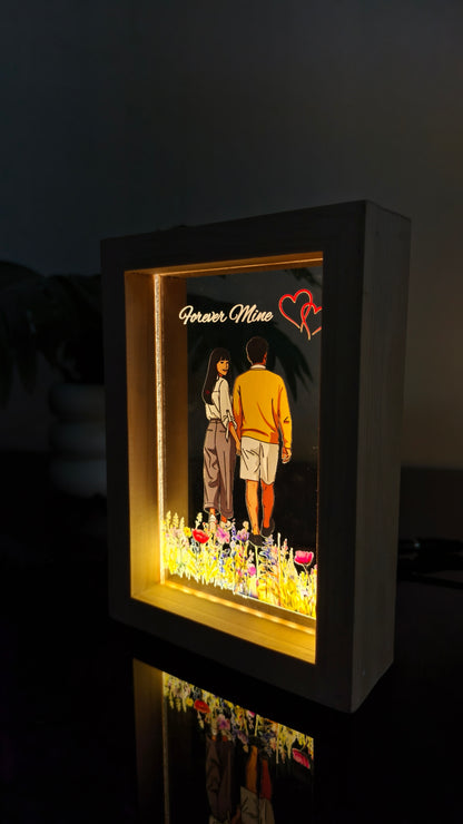 Personalized LED  with Wooden Frame: Custom Engraved Acrylic Sign with Your Text or Photo | Unique Gift, Home Decor,