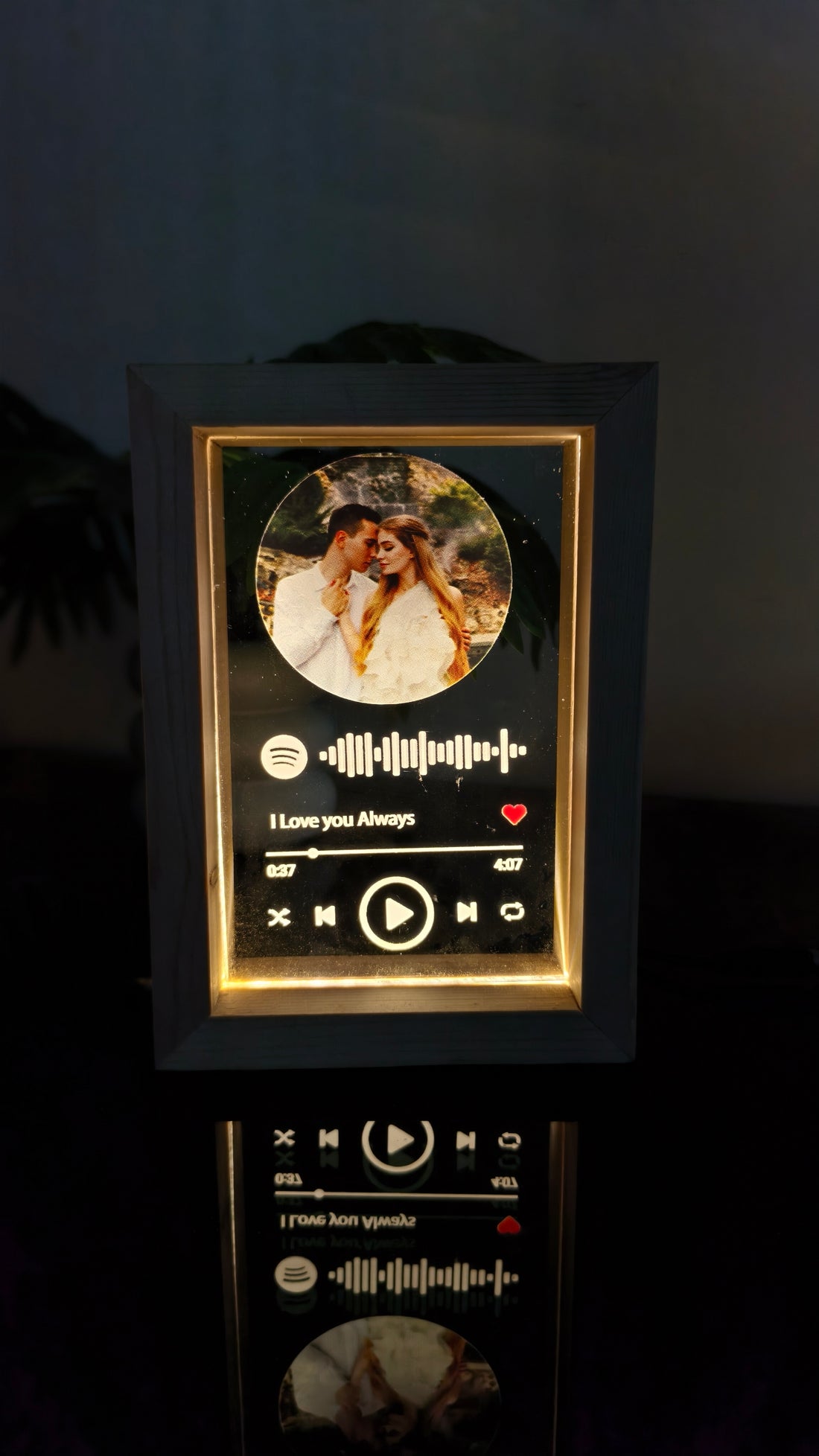 Personalized LED  with Wooden Frame: Custom Engraved Acrylic Sign with Your Text or Photo | Unique Gift, Home Decor,