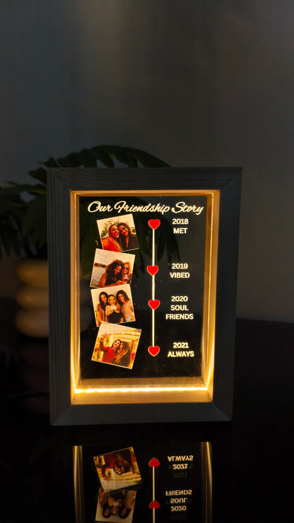 Personalized LED  with Wooden Frame: Custom Engraved Acrylic Sign with Your Text or Photo | Unique Gift, Home Decor,