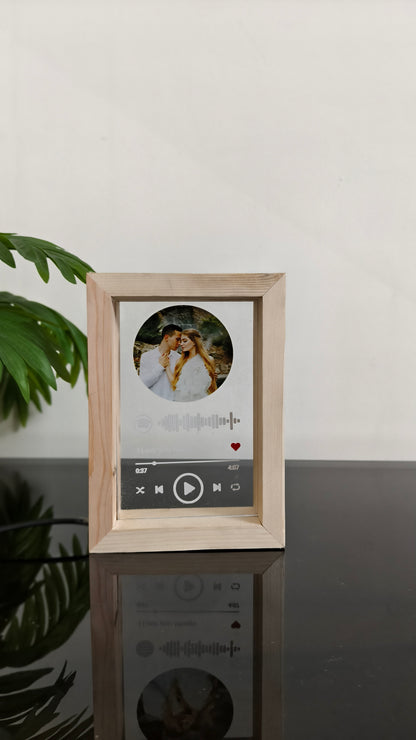 Personalized LED  with Wooden Frame: Custom Engraved Acrylic Sign with Your Text or Photo | Unique Gift, Home Decor,