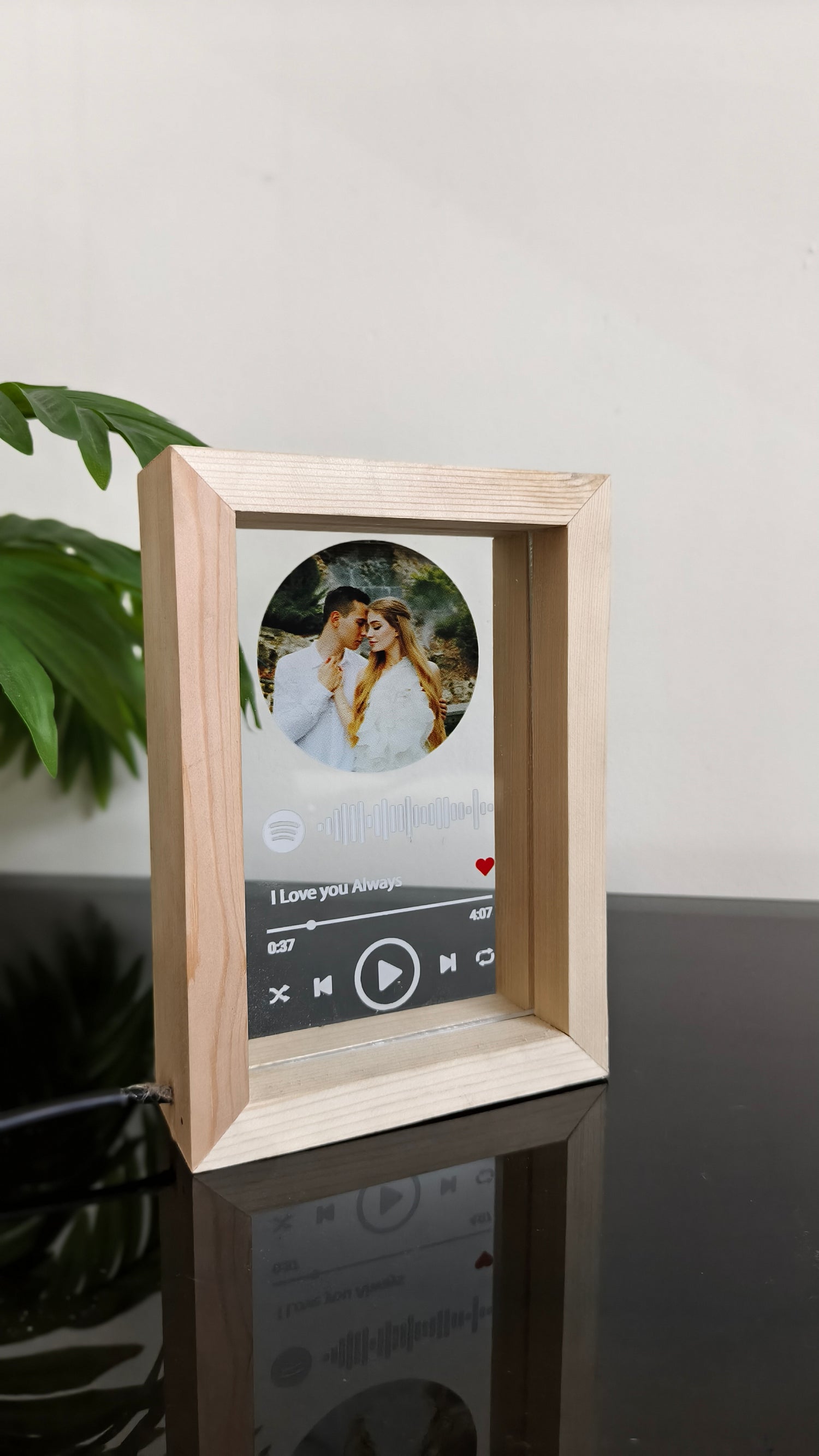 Personalized LED  with Wooden Frame: Custom Engraved Acrylic Sign with Your Text or Photo | Unique Gift, Home Decor,
