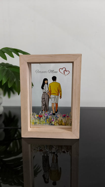 Personalized LED  with Wooden Frame: Custom Engraved Acrylic Sign with Your Text or Photo | Unique Gift, Home Decor,