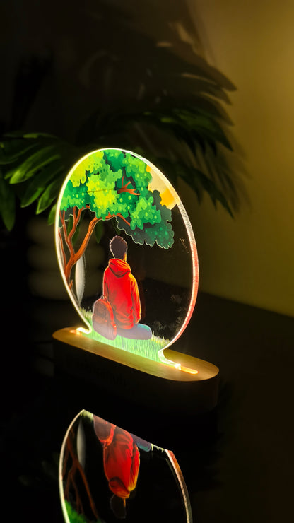 Personalized Acrylic Frame on Wooden Base | Modern Photo Gift