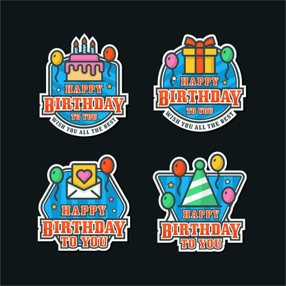 Birthday Custom UV Stickers | Name &amp; Age | Party Return Gift Stickers