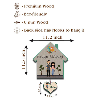 Happy Family Name Plate | Customized for Couple with One Kid