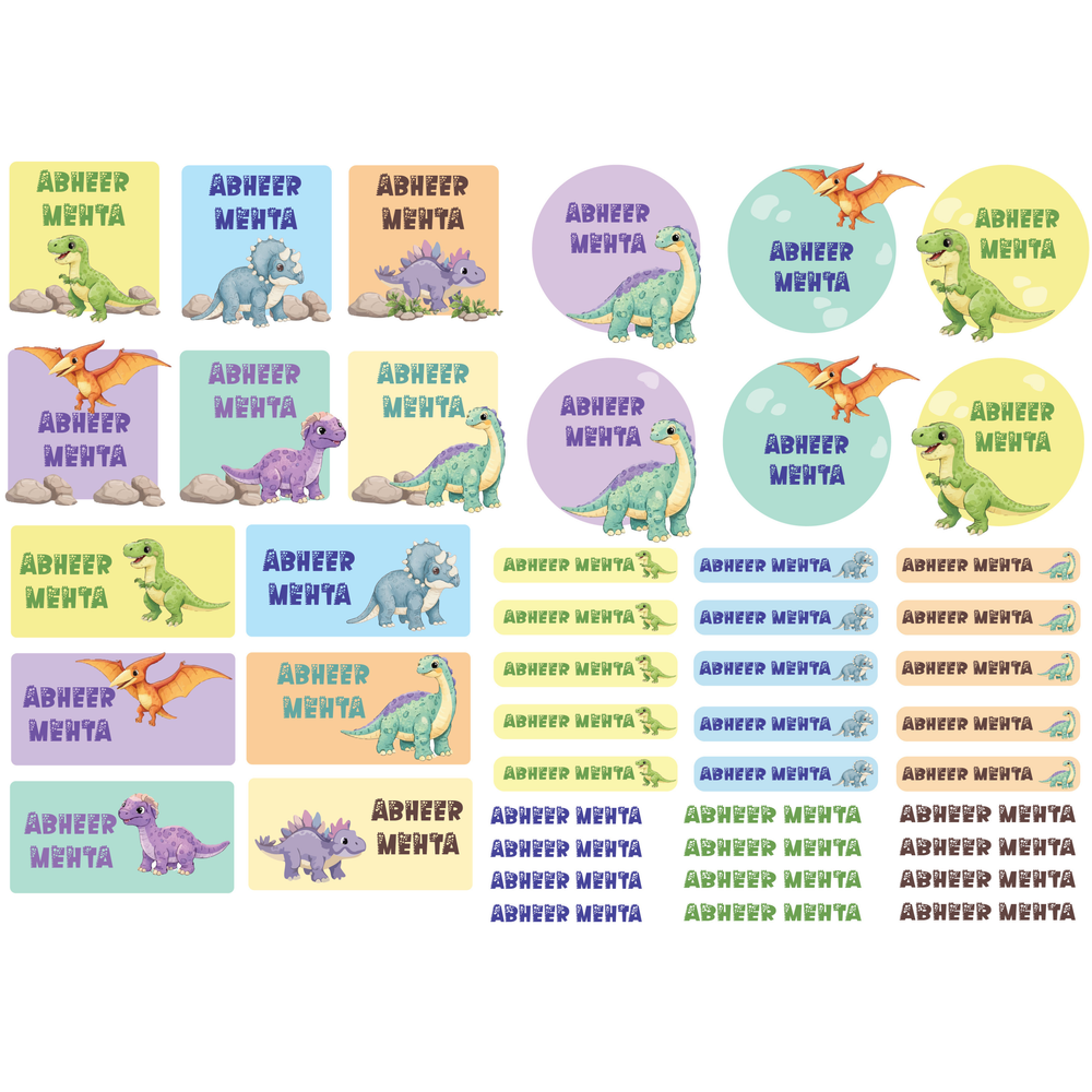 Custom 3D Waterproof Name Stickers | Durable &amp; Stylish- Set of 31