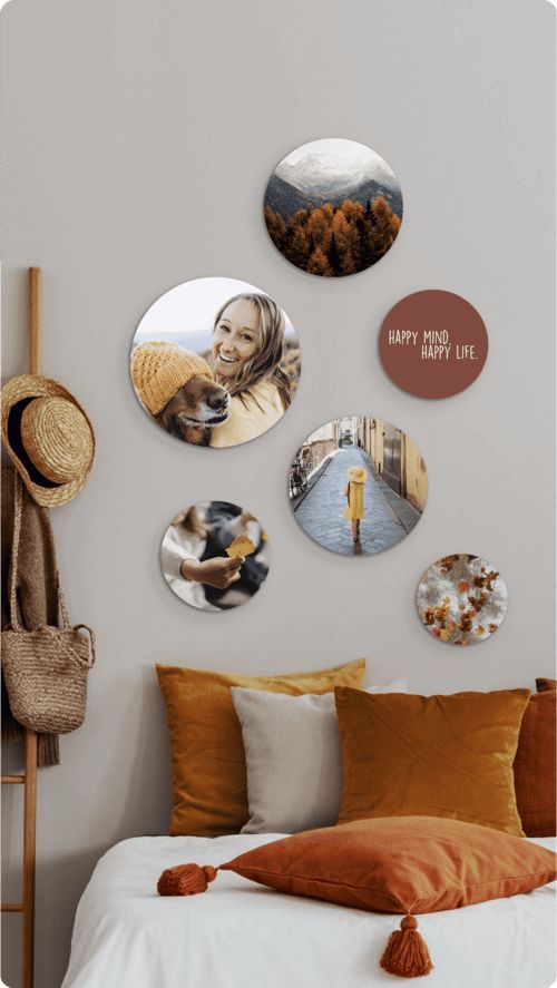 Modern Round MDF Photo Wall Art – Personalized Gift