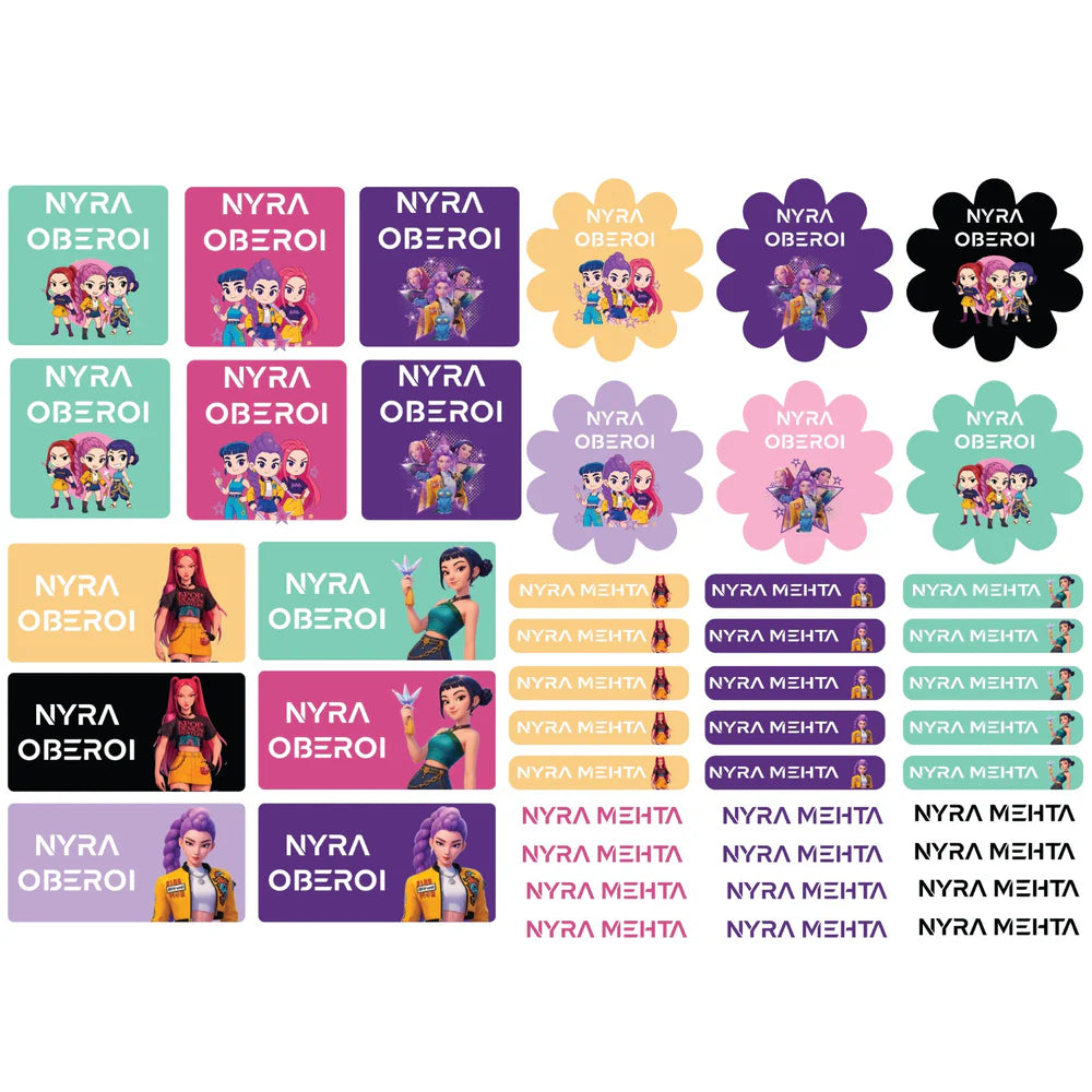 Custom 3D Waterproof Name Stickers | Durable &amp; Stylish- Set of 31