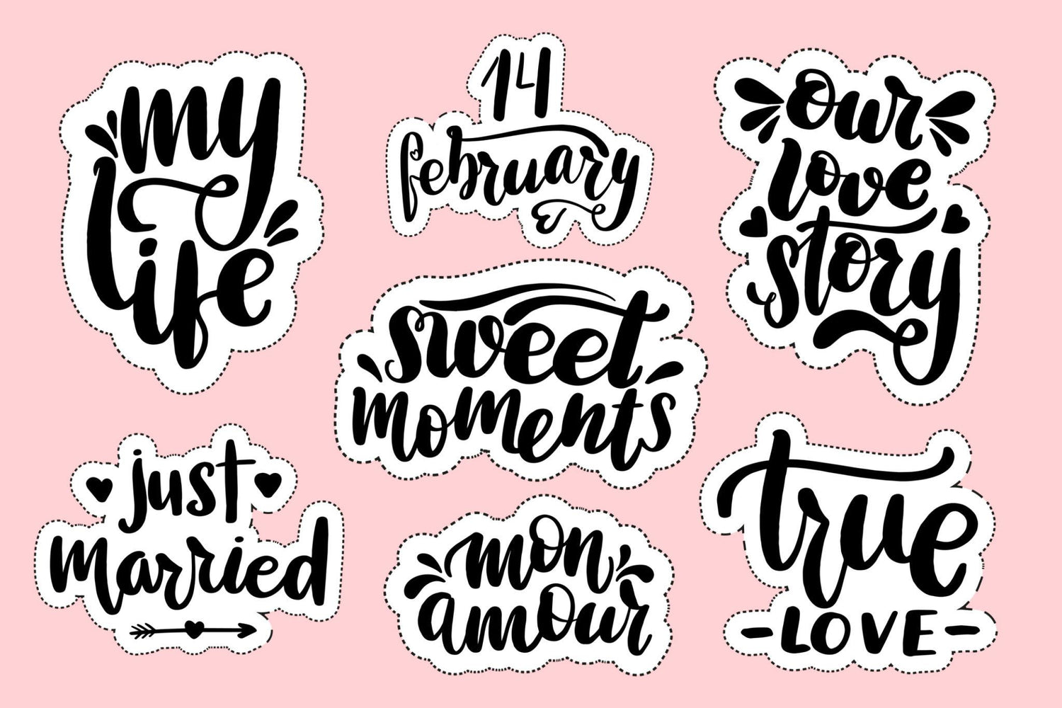 Custom Couple Photo UV Stickers | Name &amp; Date | Waterproof Glossy Stickers