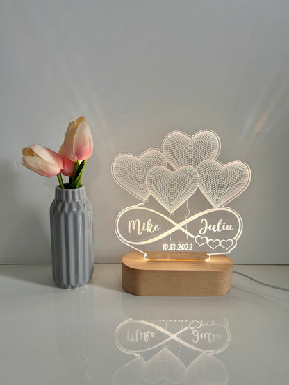Personalized Light Up Photo Frame Heart Shaped Valentines Night Lamp USB Powered Perfect for Valentine&