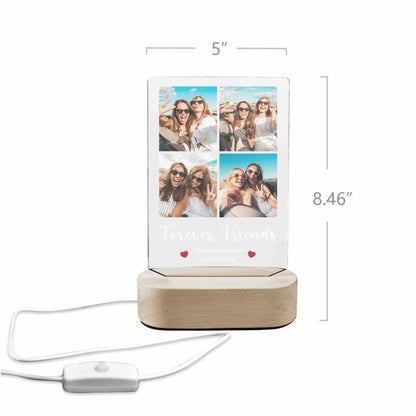 Custom Friend Photo LED Night Light, Personalized Friendship Gift