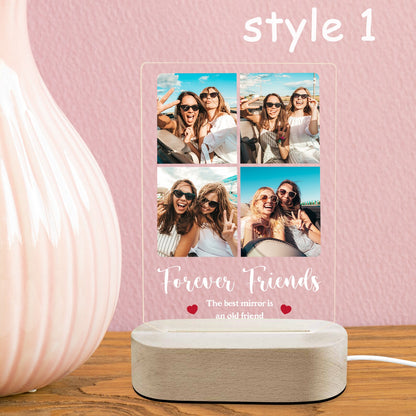 Custom Friend Photo LED Night Light, Personalized Friendship Gift