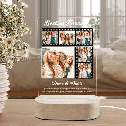 Custom Friend Photo LED Night Light, Personalized Friendship Gift