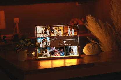 Custom Photo LED Night Lamp with Song – Personalized Music Plaque, Couple Collage Picture Frame Light, Romantic Gift for Girlfriend, Boyfriend, Wife, Husband