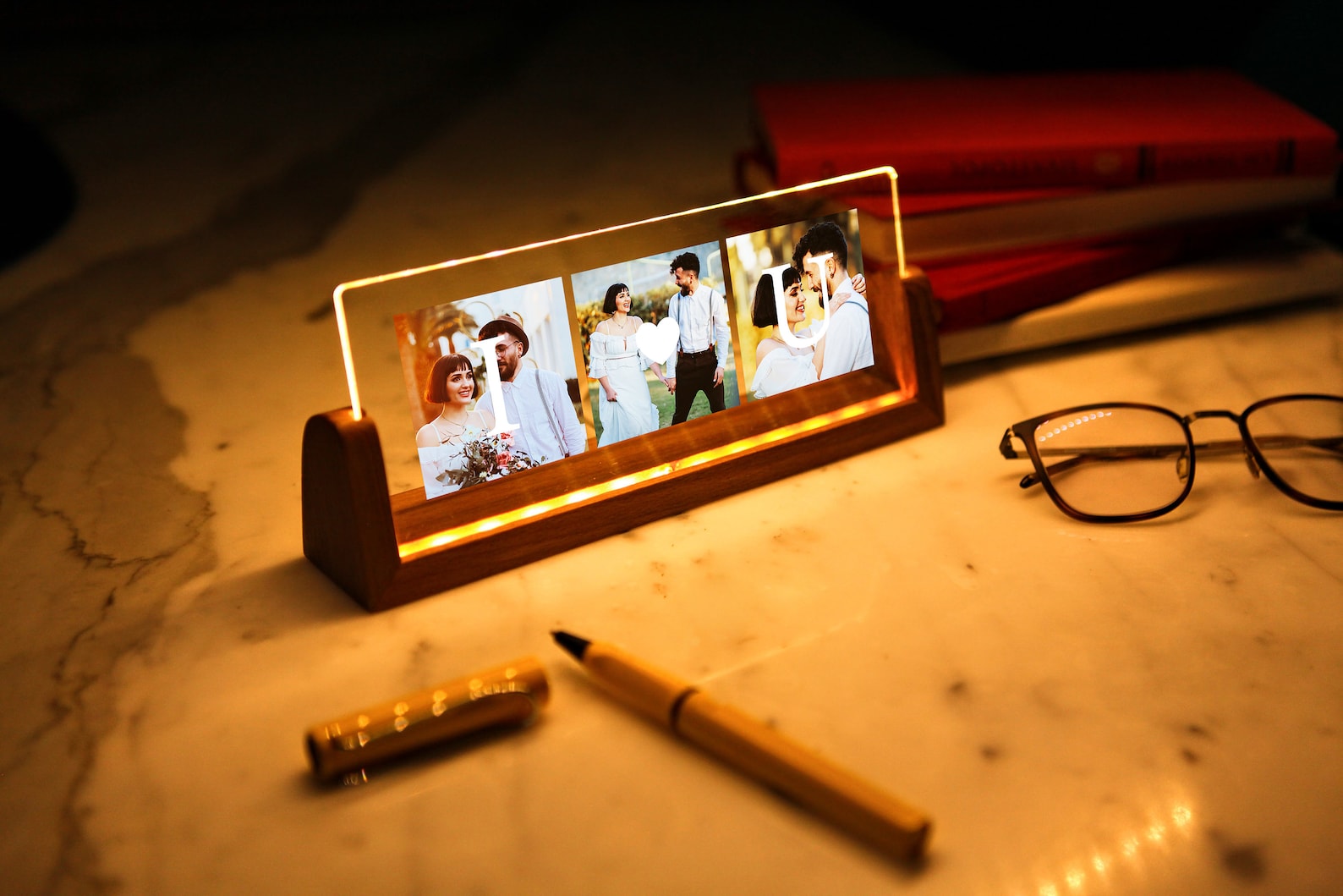 Custom Acrylic Lamp with Photo - Photo Wedding Gift - Valentines Day Gift - Couples Gift