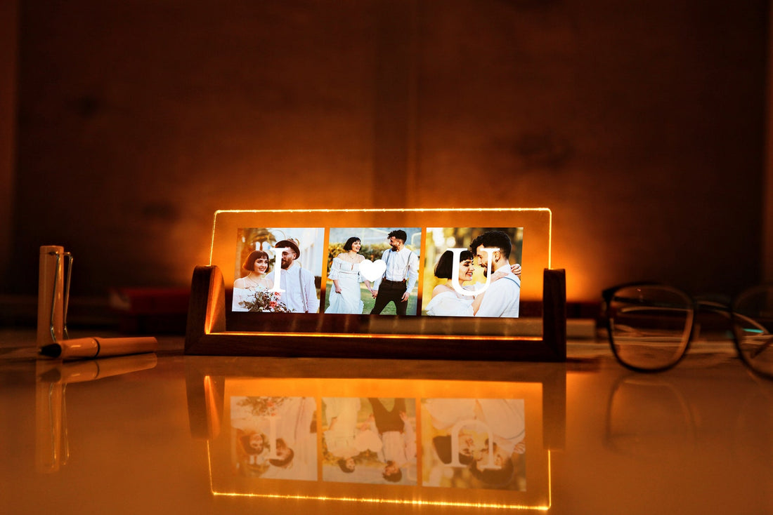 Custom Acrylic Lamp with Photo - Photo Wedding Gift - Valentines Day Gift - Couples Gift