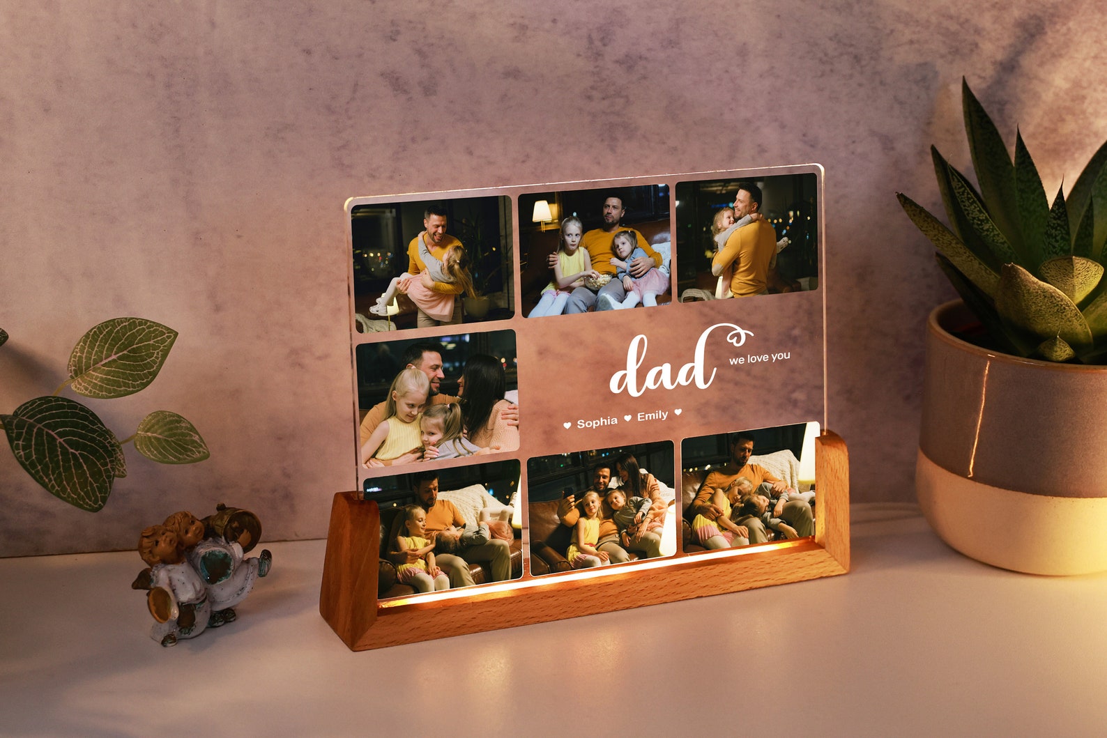 Peronalized Photo Night Light, Photo Collage LED Light, Mother Gifts, Birthday Gift for Mom