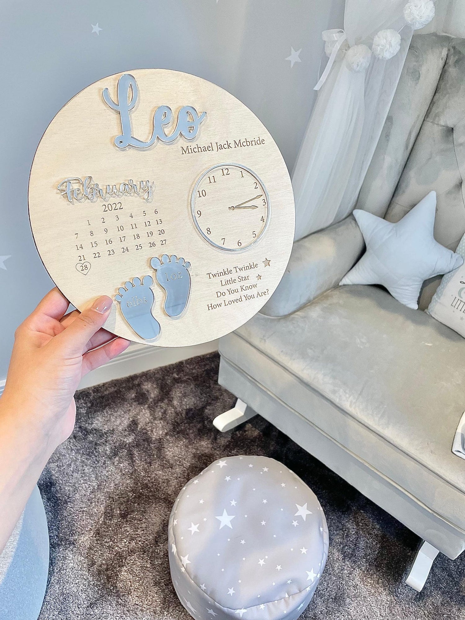 Personalized Baby Birth Announcement Keepsake Plaque – Custom Newborn Gift Sign