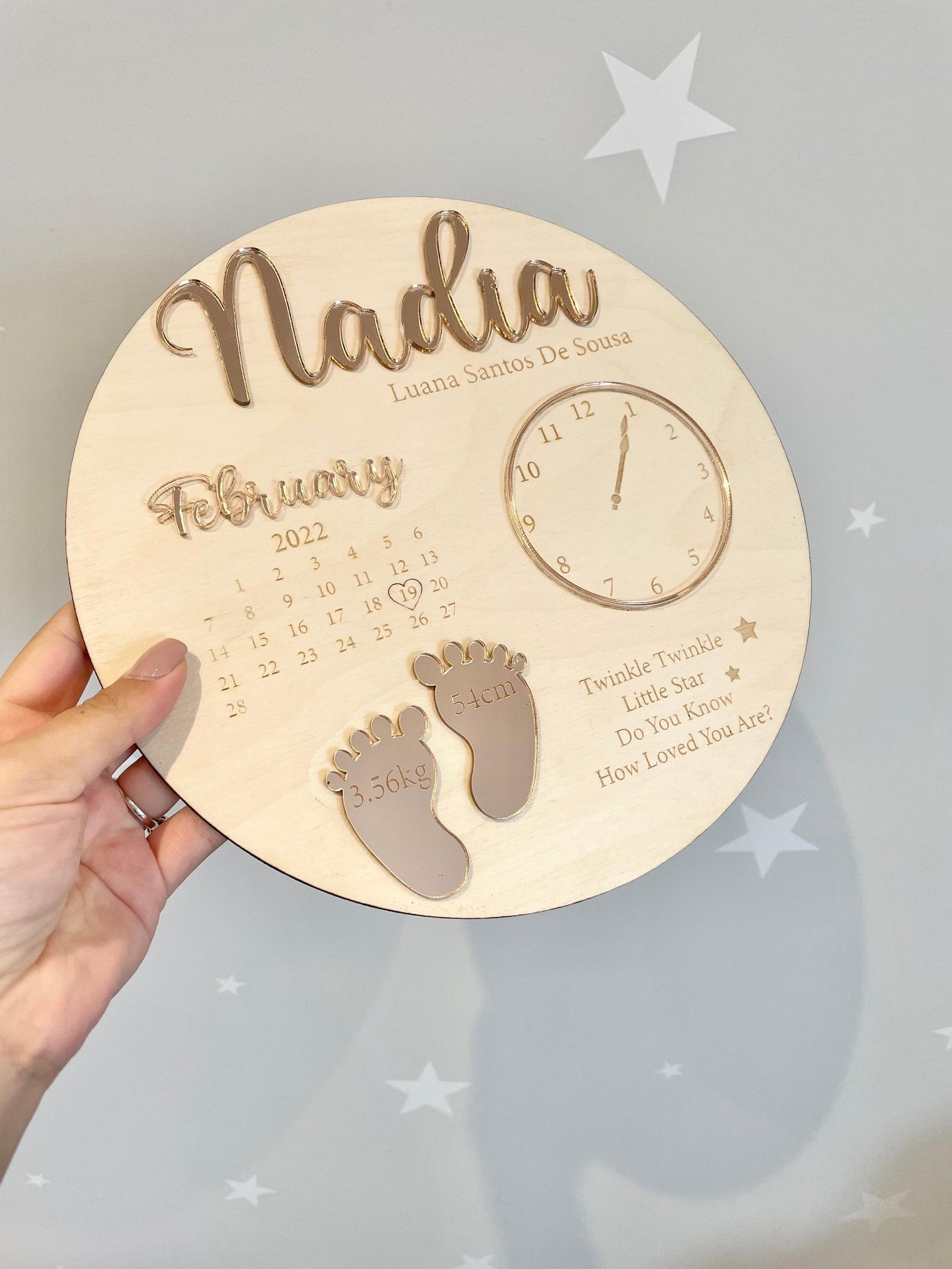 Personalized Baby Birth Announcement Keepsake Plaque – Custom Newborn Gift Sign