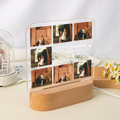 Personalized Song Night Light, Couple Gifts with Photo, Music Nightlight, Anniversary Gift for Her, Photo Gift for Boyfriend Girlfriend Gift