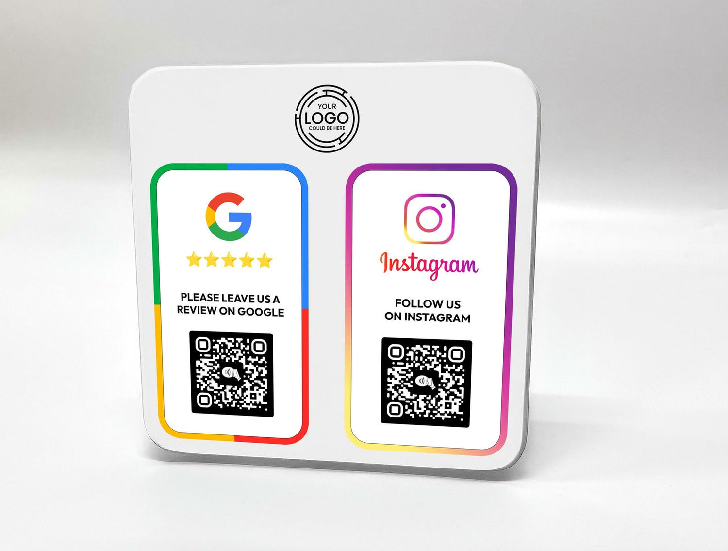 Google Review Plaque, Multi QR code Sign for Business, Mini QR Code Display