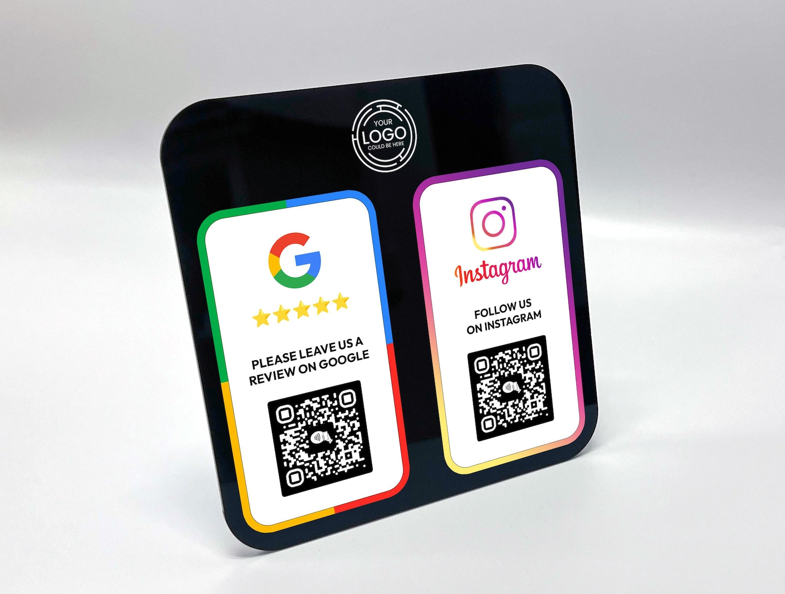 Google Review Plaque, Multi QR code Sign for Business, Mini QR Code Display