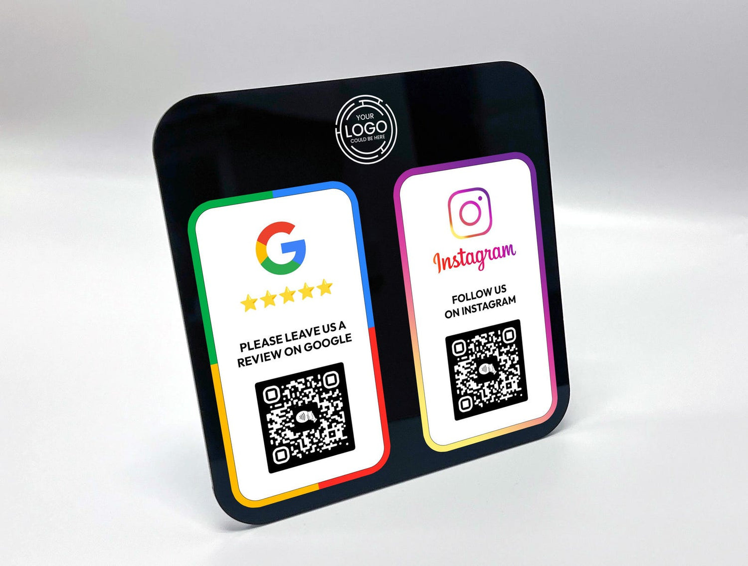 Google Review Plaque, Multi QR code Sign for Business, Mini QR Code Display