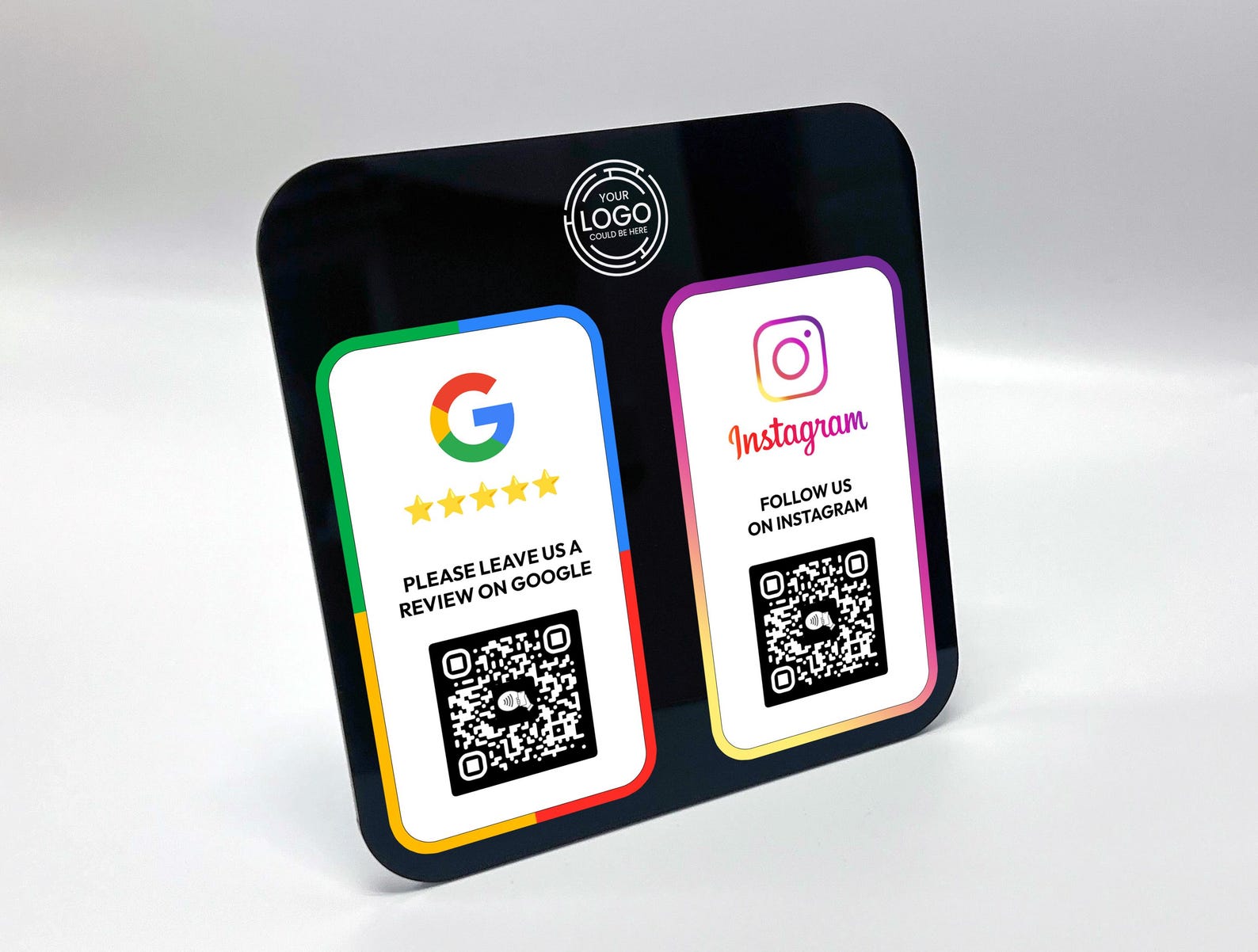Google Review Plaque, Multi QR code Sign for Business, Mini QR Code Display