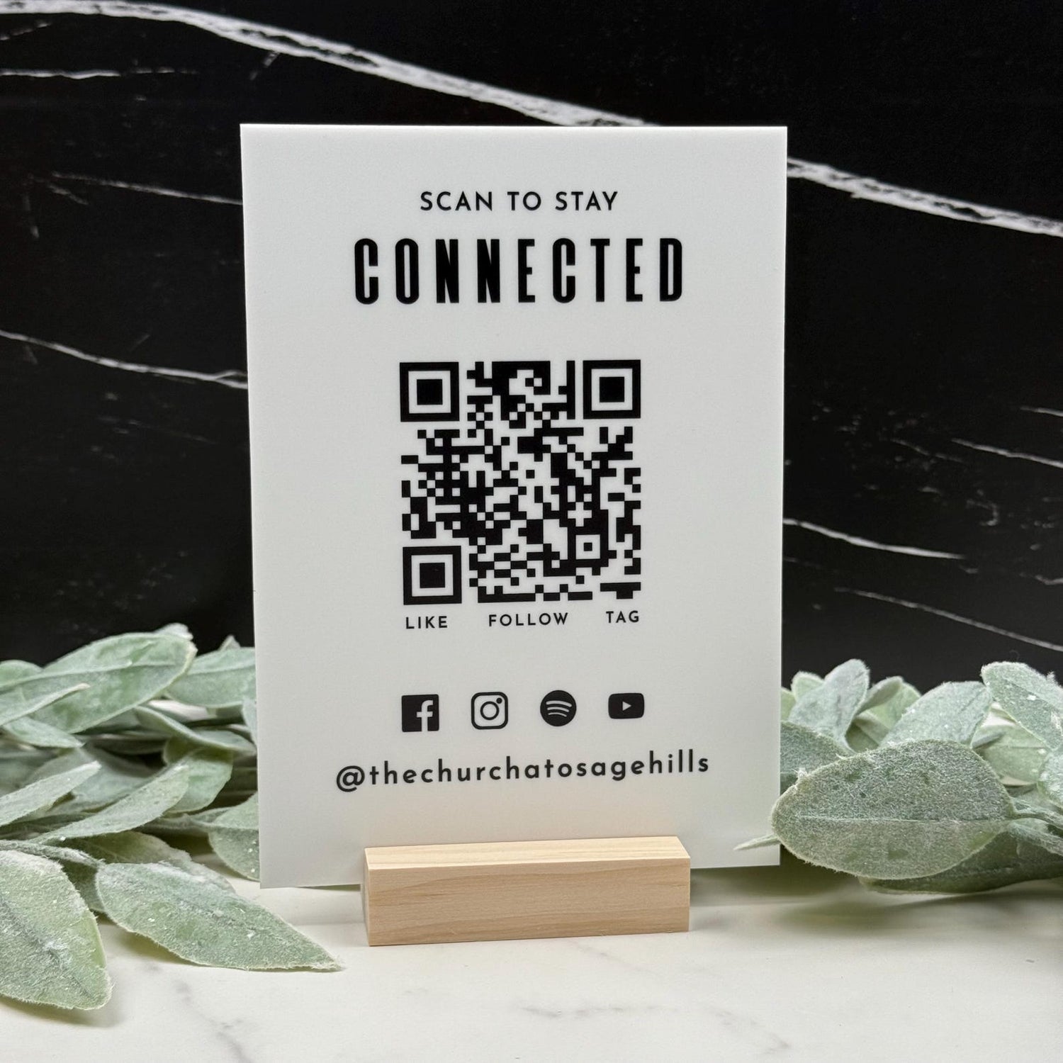Custom Acrylic Business QR Code Sign, Scan to Pay, Social Media &amp; Payment Display5" x 7"
