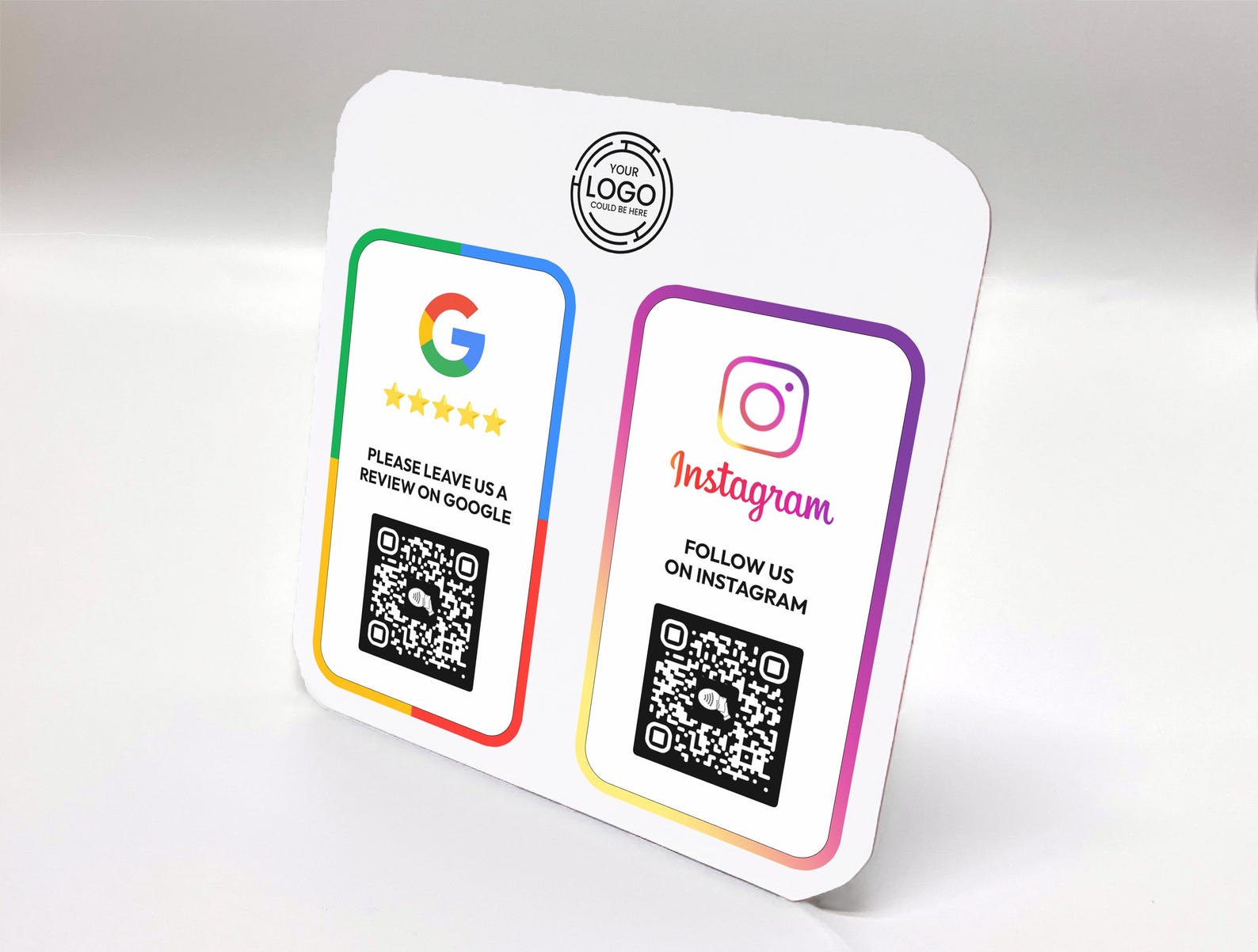 Google Review Plaque, Multi QR code Sign for Business, Mini QR Code Display
