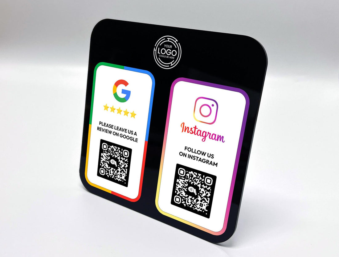 Google Review Plaque, Multi QR code Sign for Business, Mini QR Code Display