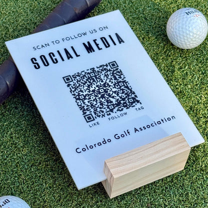 Custom Acrylic Business QR Code Sign, Scan to Pay, Social Media &amp; Payment Display5" x 7"