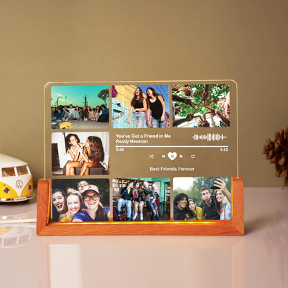 Custom Friend Photo LED Night Light, Personalized Friendship Gift