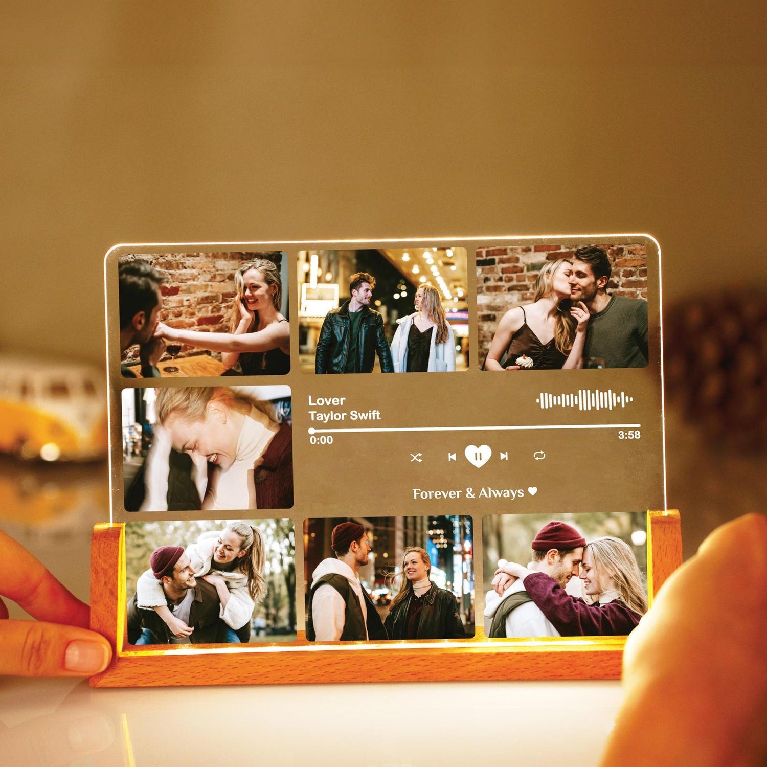 Custom Friend Photo LED Night Light, Personalized Friendship Gift