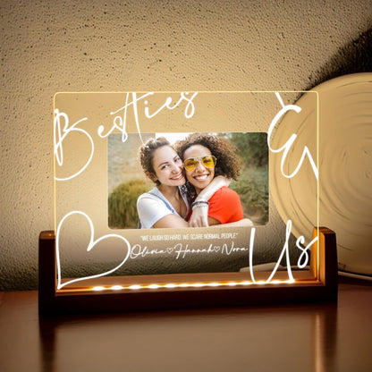 Custom Friend Photo LED Night Light, Personalized Friendship Gift