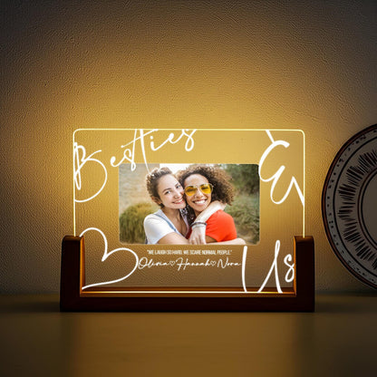 Custom Friend Photo LED Night Light, Personalized Friendship Gift