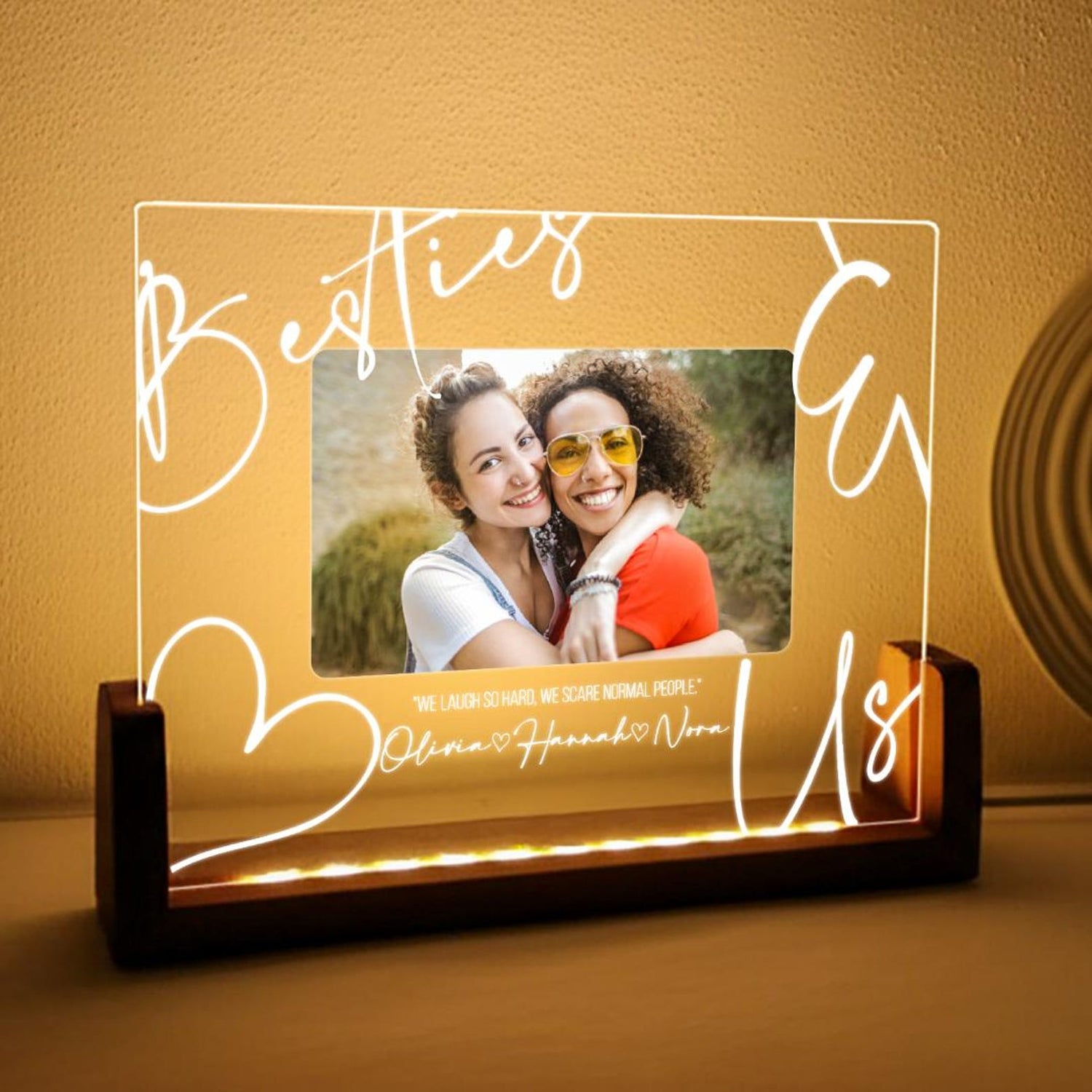 Custom Friend Photo LED Night Light, Personalized Friendship Gift