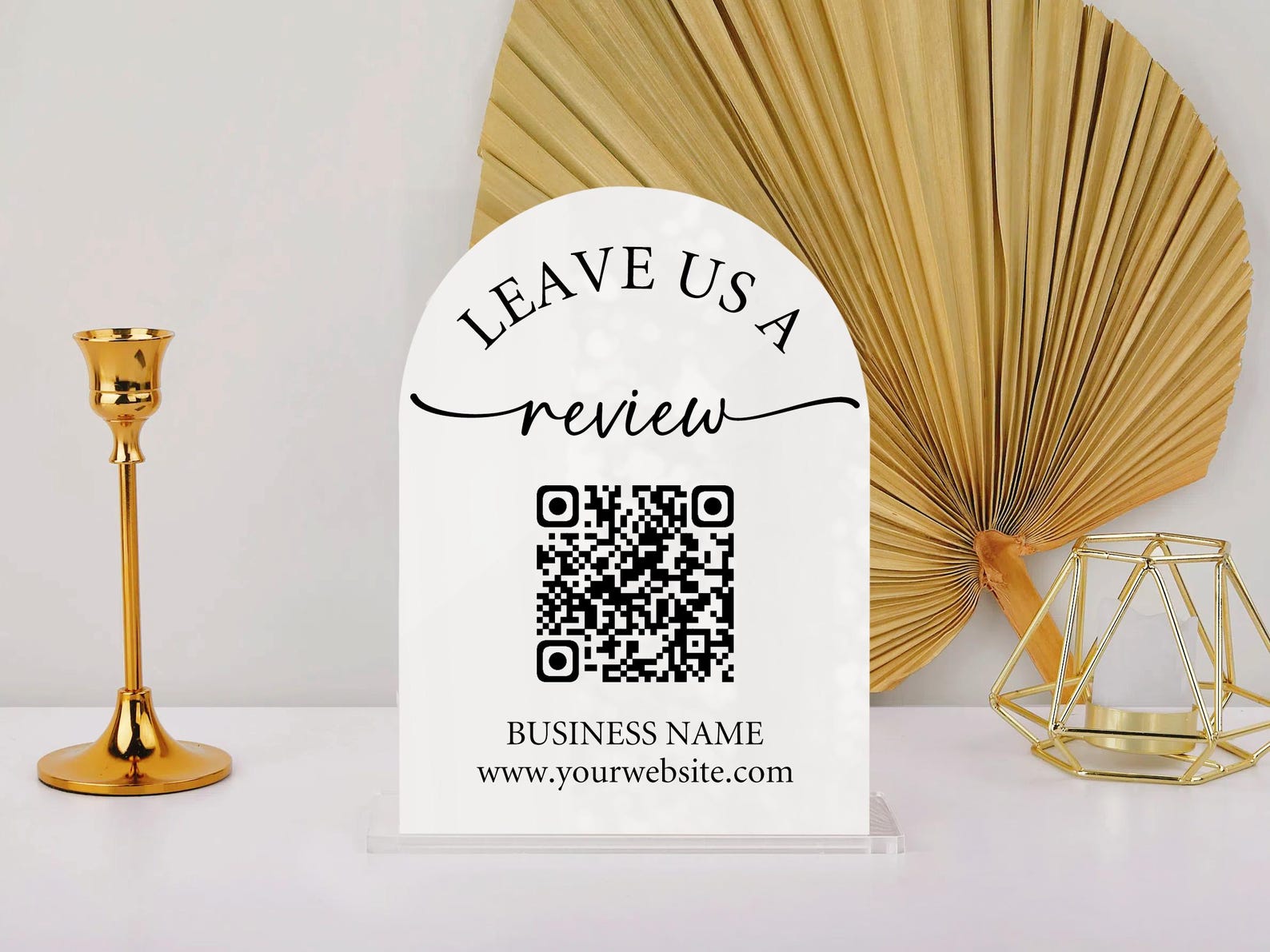 Please Leave Us a Review Sign, Personalized Business Leave a Review, QR Code Sign, Google Review