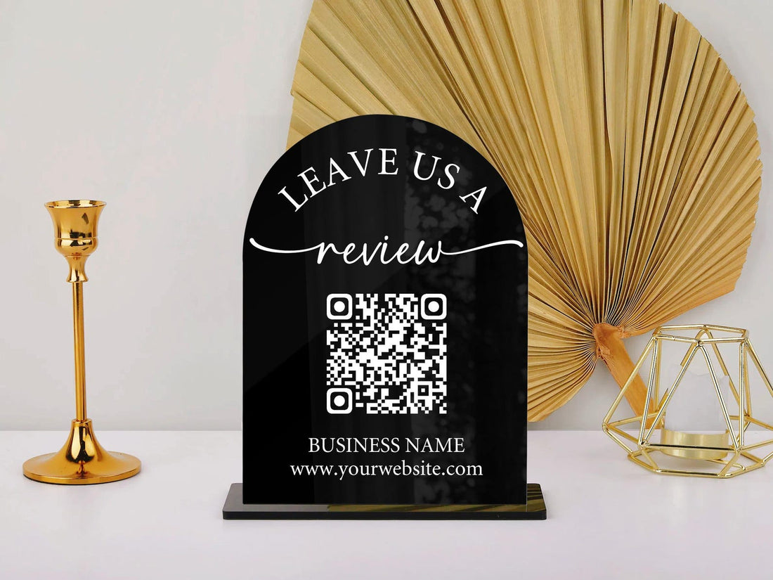 Please Leave Us a Review Sign, Personalized Business Leave a Review, QR Code Sign, Google Review