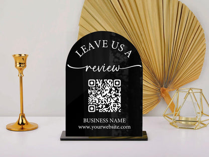 Please Leave Us a Review Sign, Personalized Business Leave a Review, QR Code Sign, Google Review