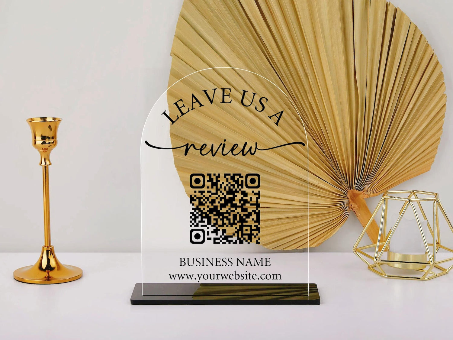Please Leave Us a Review Sign, Personalized Business Leave a Review, QR Code Sign, Google Review
