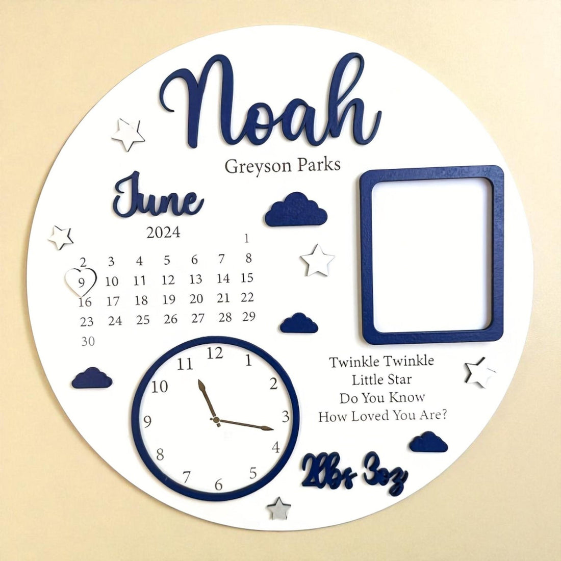 Personalized Wooden Baby Name & Birth Certificate Sign – Custom Newborn Keepsake, Baby Shower & Christmas Gift