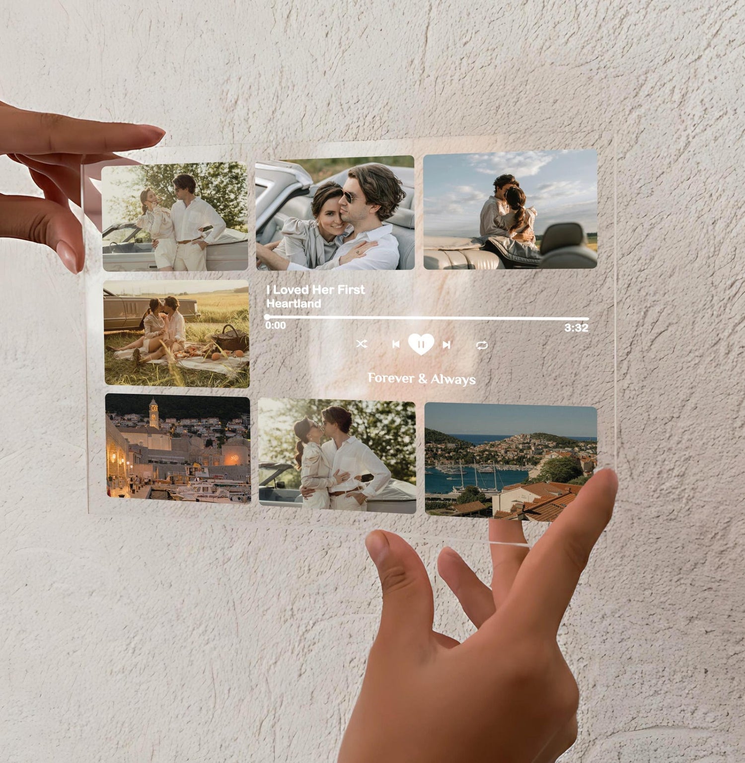 Custom Photo LED Night Lamp with Song – Personalized Music Plaque, Couple Collage Picture Frame Light, Romantic Gift for Girlfriend, Boyfriend, Wife, Husband