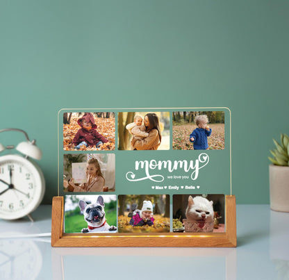 Peronalized Photo Night Light, Photo Collage LED Light, Mother Gifts, Birthday Gift for Mom