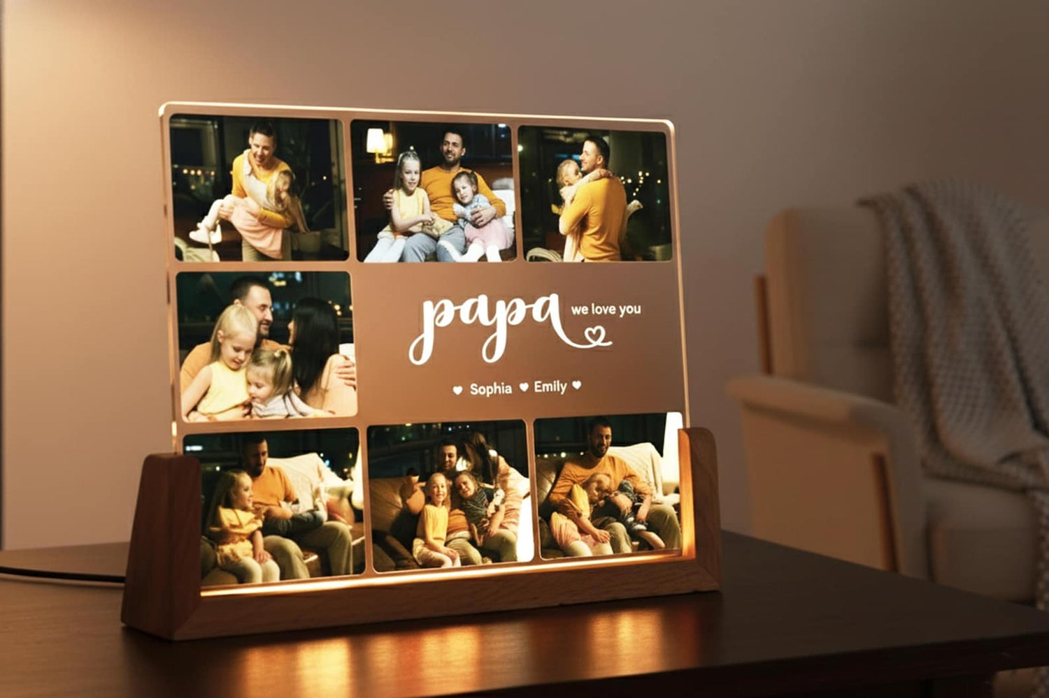 Peronalized Photo Night Light, Photo Collage LED Light, Mother Gifts, Birthday Gift for Mom