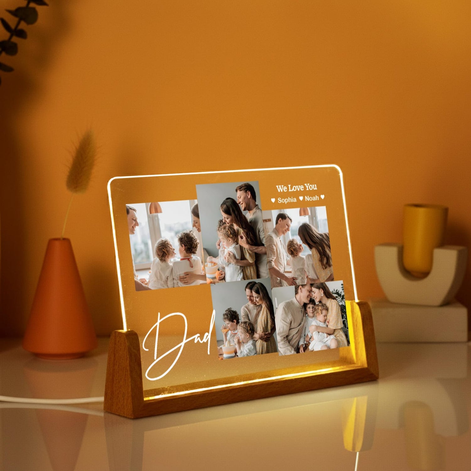 Personalized Photo Collage Led Light: Custom Family Gift, Personalised Photo Frame, Parents Picture